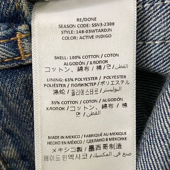 Re/Done Tailored Blue Jeans Ultra High Rise Size 27 - Picture 14 of 14